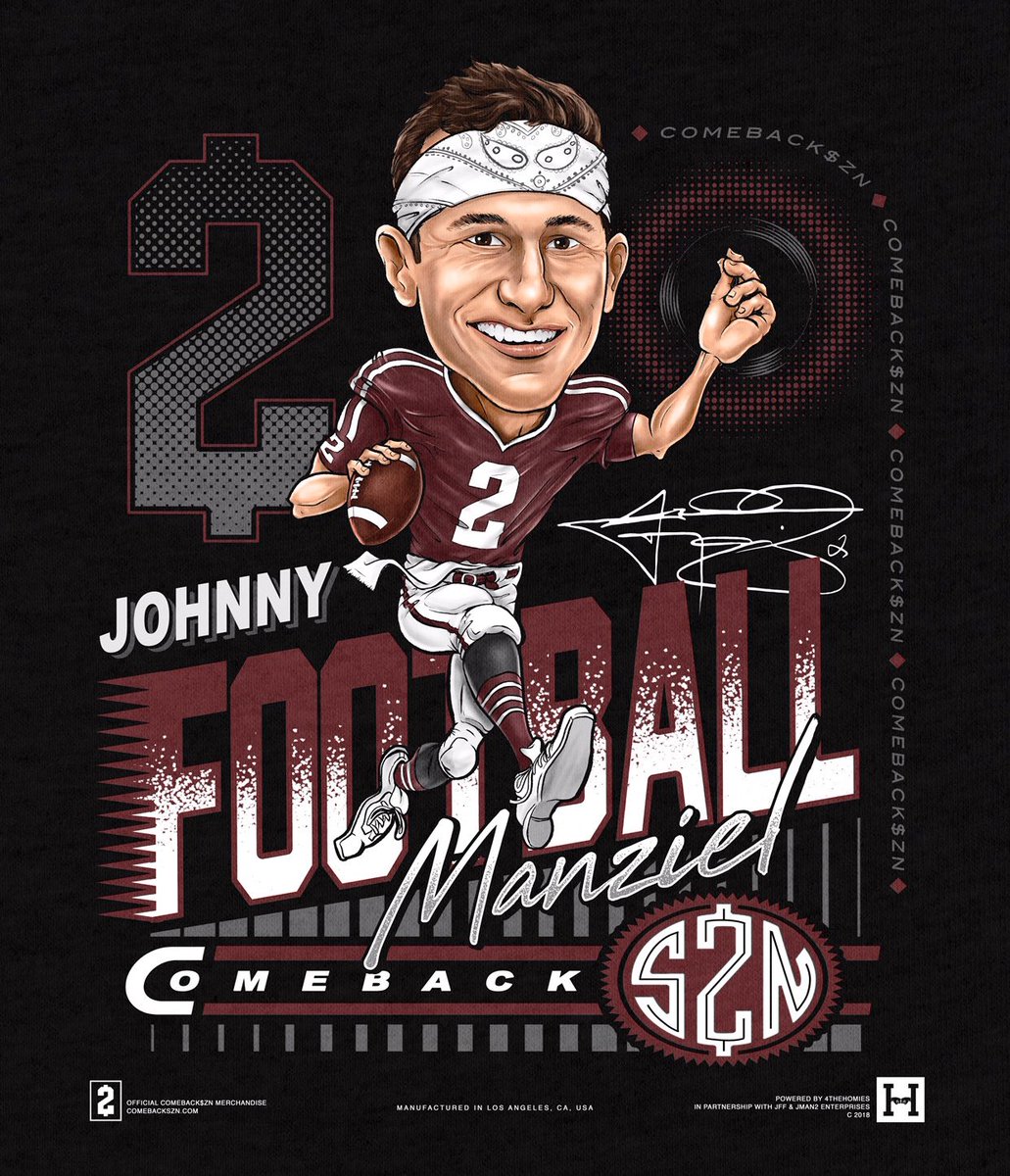 New retro player tee design for <a href="/JManziel2/">Johnny Manziel</a> ✍🏻💥 #comebackszn 

Grab a shirt at 🔗 comebackszn.store