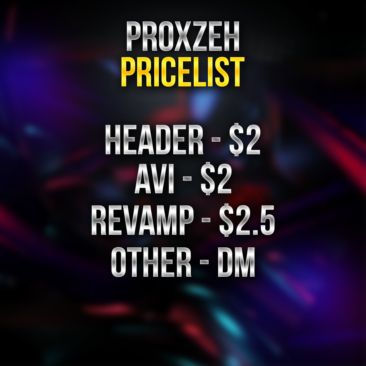 Proxzehh's tweet photo. My Pricelist for July - August. https://t.co/TQkLpcsVe9