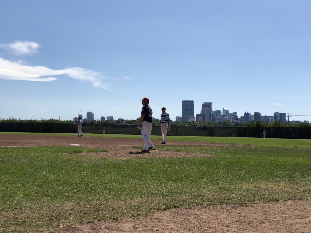 CgyLonghorns's tweet photo. It was not our day, lost 11-4 to the @CgyPack . Had bases loaded none out in the first and then Smitty k’d the next 3. It was all downhill from there. Maybe we shouldn’t have stayed out til 4am. https://t.co/QDExf3Uu8M