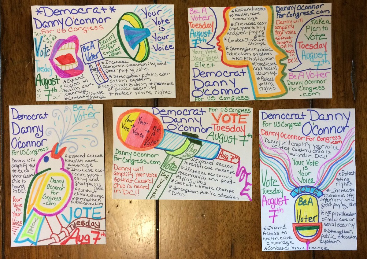 CraftivistG's tweet photo. Hello #OH12, greetings from #Florida. I am sending these #PostcardsToVoters to let voters know @dannyoconnor1 will #amplify your voice! R u a #healthcarevoter or concerned about #climatechange ?
Elect #DannyOConnorForCongress https://t.co/x98lfqYIcU