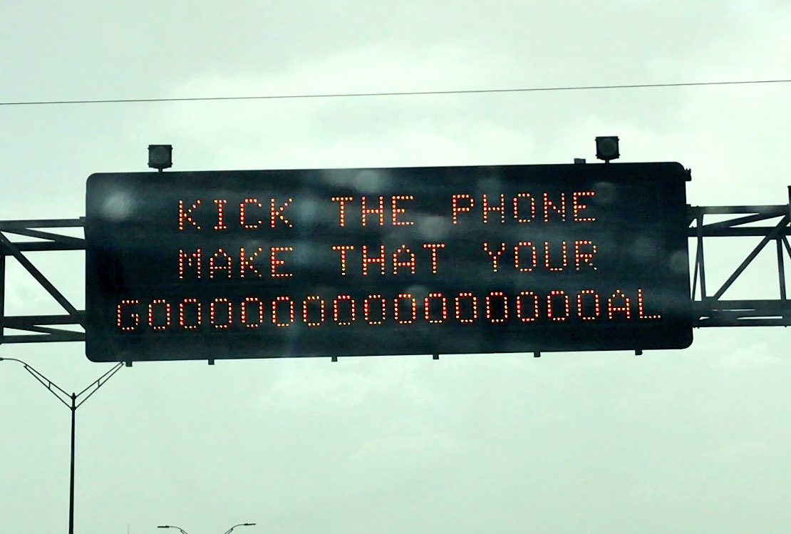 rach_wey's tweet photo. San Antonio/TxDOT getting cheeky with their highway safety messages during #WorldCup2018 
#ItCanWait @TexasHumor https://t.co/ZEDBa2RCaP