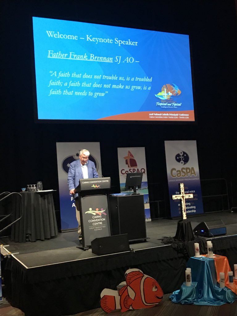 CaSPA2018's tweet photo. Father Frank Brennan challenges us with his address to delegates - we are blessed to hear from him! @CaSPA2018 https://t.co/ZxLZBg0eHJ