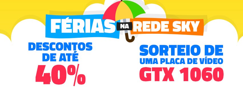 LucaAzalim's tweet photo. 🏖️ REDE SKY NAS FÉRIAS! Até 40% OFF, sorteio de placa de vídeo GTX 1060 para acabar com o maldito lag do seu computador e Caixa Misteriosa de Férias na rede Minigames e no Factions Fênixs! Ufa.

Aproveite, é só até o dia 1º de agosto: https://t.co/buowR6gOO8 https://t.co/ThSXXpUC4n