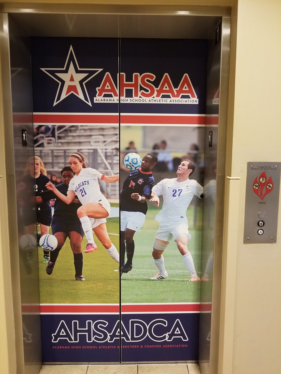 KippyNow's tweet photo. Elevator wraps install by our center,getting the job done on the weekend come check us out for your next conference...... giving special thanks to @AHSAA_sports @AHSAAUpdates #3Mgraphics #3Minstall #elevatorwraps #signsnowmontgomery https://t.co/dJ0408bjgs