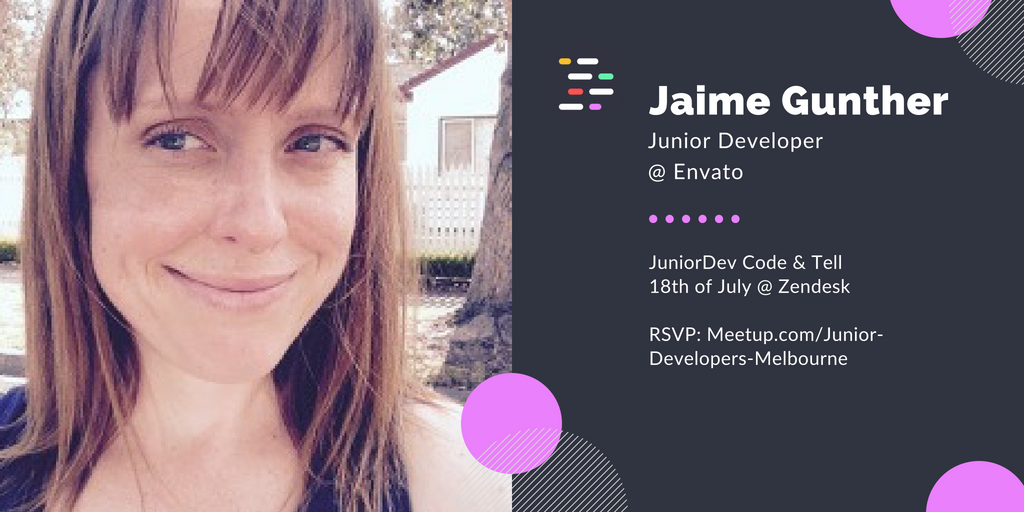 juniordev_io's tweet photo. This Wednesday at Zendesk, it's Code and Tell time!

Jaime Gunther from Envato will talk about their Junior Engineering program and her experiences since joining! 📢🍃

👇👇👇
https://t.co/eTN407TNOy https://t.co/3ByKp5yDHp