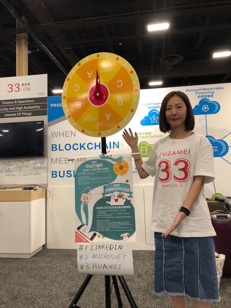 FuzameiLtd's tweet photo. Game#1 retweet this post -> spin the #fortunewheel; Game#2 Find @LinkedIn @Microsoft @HuaweiMobile and take pics with @FuzameiLtd souvenirs like the following photos -> and win more PRIZES !! #MSInspire2018 https://t.co/ZasqPh9lhM