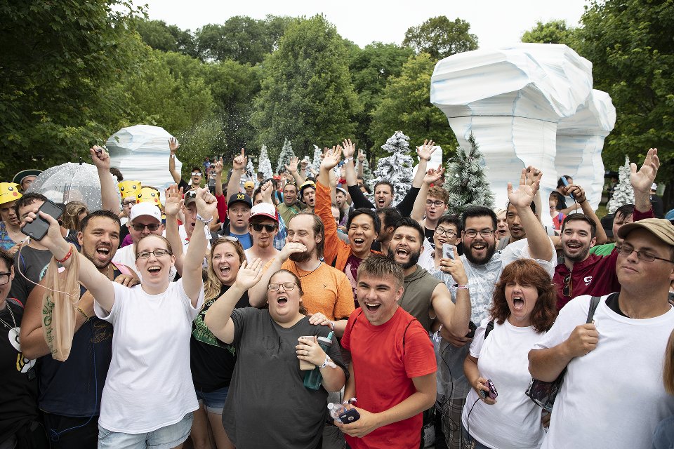 PokemonGoApp's tweet photo. As #PokemonGOFest2018 comes to a close, we want to thank all the Trainers who joined us in Chicago and the millions of other Trainers who participated in this weekend's #GlobalChallenge. Amazing job, everyone! Truly amazing! https://t.co/AbKMvSrGgT