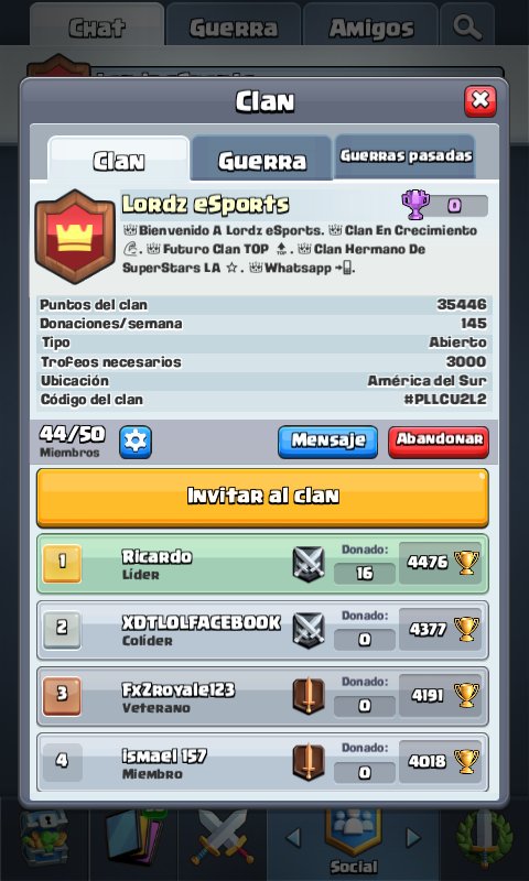 Ya Tenemos Un Clan Hermano :3 Los Que Gusten Se Pueden Unir. Mínimo Jugadores De Arena 10