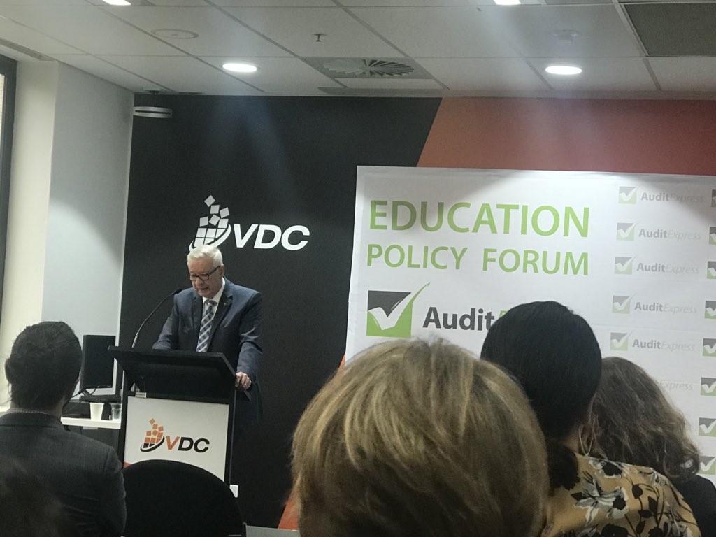 ITECAust's tweet photo. Senator Doug Cameron rounds out the @audit_express #VETPolicyForum with an address that challenges the status quo of the sector https://t.co/q1x36AdULD