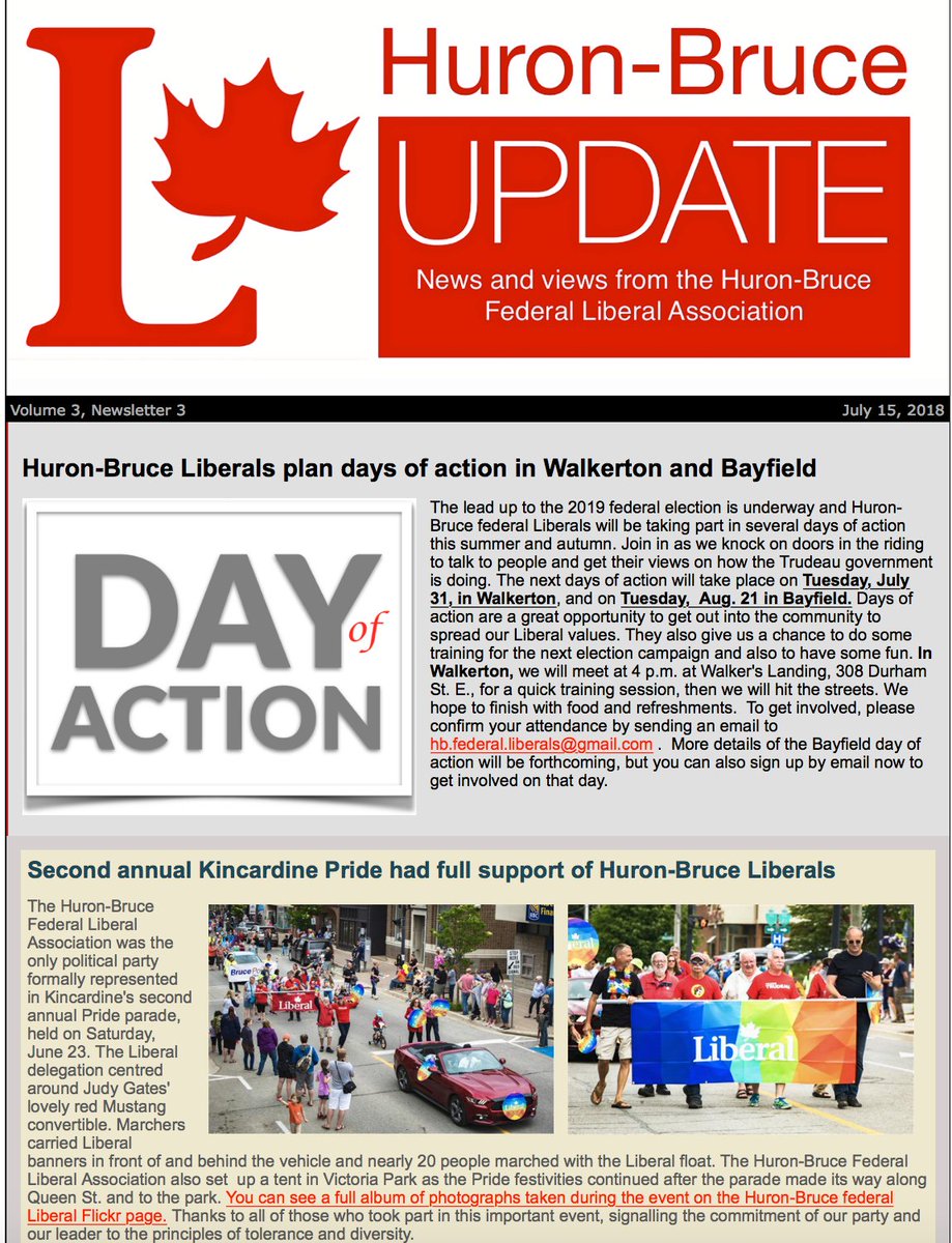 HuronBruceFLA's tweet photo. Latest newsletter from @HuronBruceFLA , the Huron-Bruce Federal Liberal Association: https://t.co/jtFQbKV503 https://t.co/ehjT1LYBWA