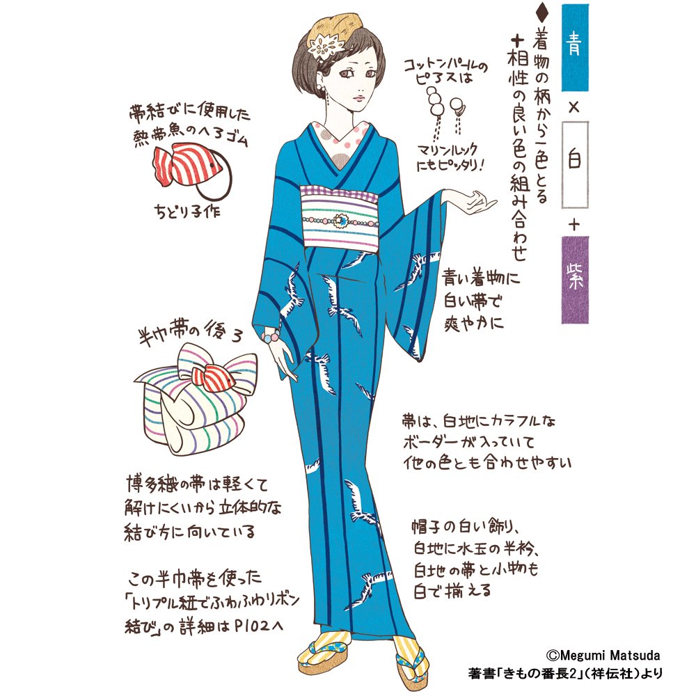 松田恵美 着物イラストエッセイ本 きもの番長 発売中 海の日 着物でマリンコーデ 浴衣 にも使えるふわふわリボン帯結び トリプル紐を使います 私はトリプル紐と帯揚げが合体した Chidoriko さんのちどりこ紐で結びました これは単の博多帯ですが 松田恵美 着物イラストエッセイ本 きもの番長 発売中 海の日 着物でマリンコーデ 浴衣 にも使えるふわふわリボン帯結び トリプル紐を使います 私はトリプル紐と帯揚げが合体した Chidoriko さんのちどりこ紐で結びました これは単の博多帯ですが