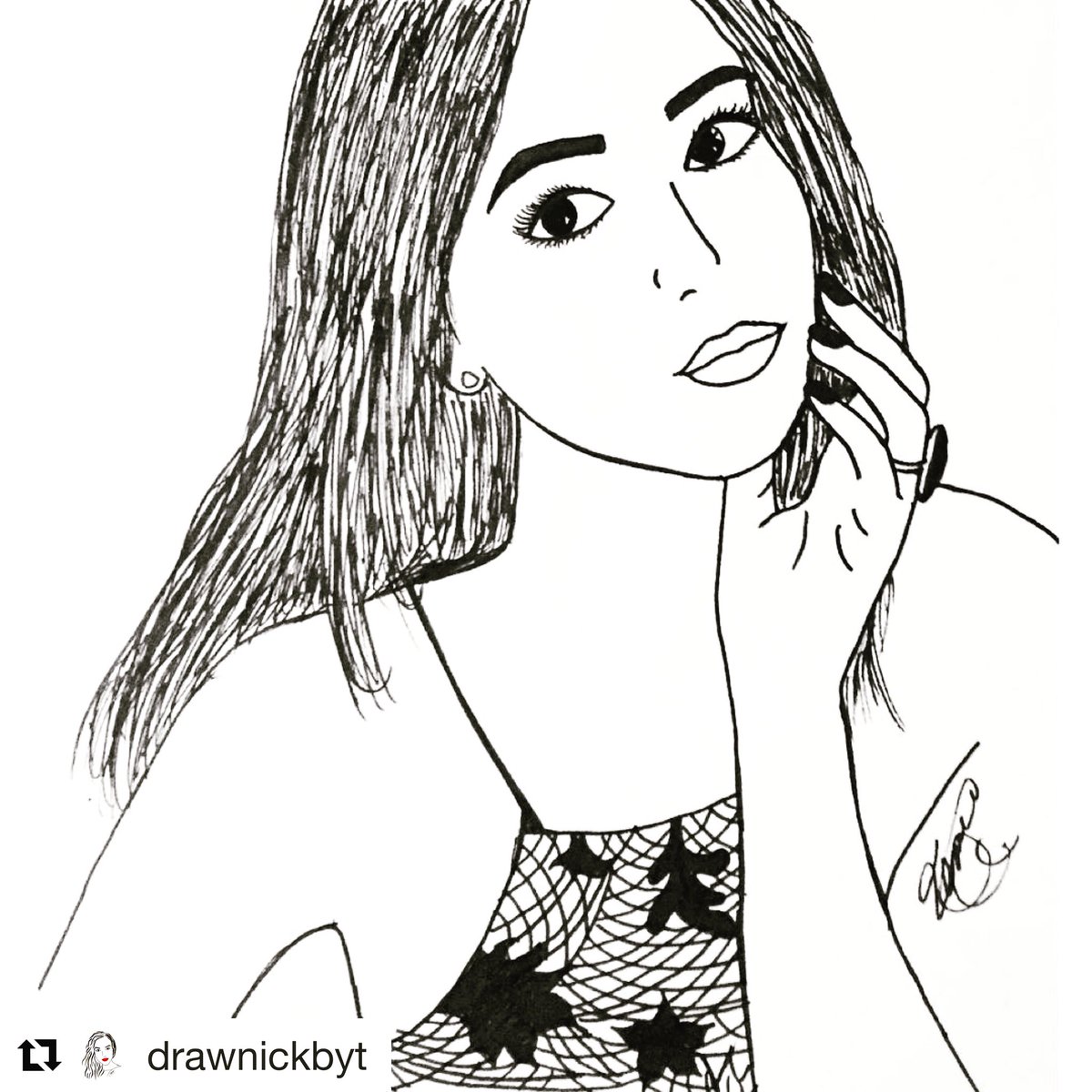 I love this drawing of <a href="/MariaJQuezada/">Maria Q</a> #mariaquezada 😍😍😍😍♥️