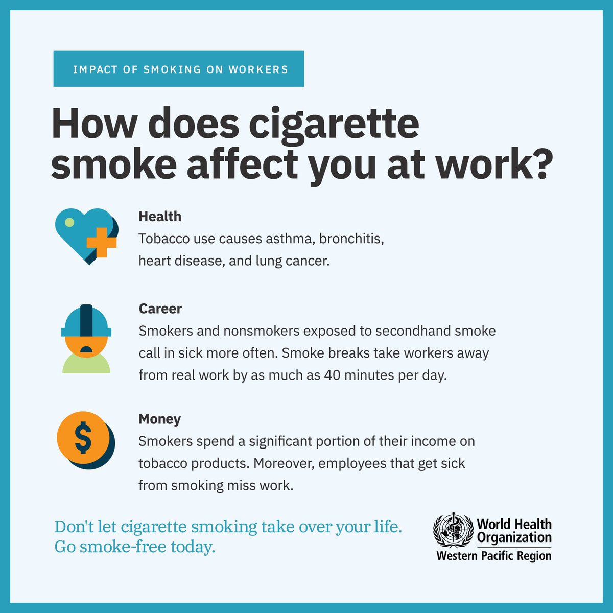 can tobacco make you sick How does tobacco use affect you at work? #DYK that smokers and nonsmokers  who are exposed to cigarette smoke call in sick more often? 🚭 🚭 🚭 🚭 🚭  👉🏾https://t.co/ghmX3cJWJv #RevolutionSmokeFree #NoTobacco