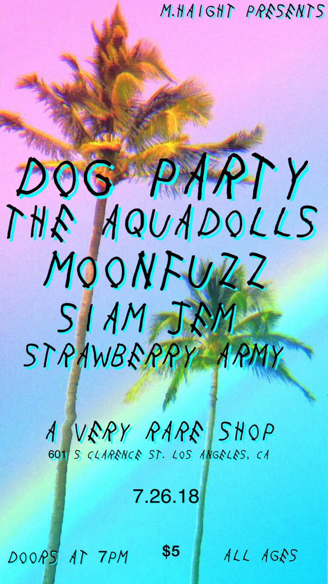 our 2 day tour with <a href="/dogpartylive/">Dog Party</a> is 10 days away :,) OC &amp; LA friends, see U there! xx 💓