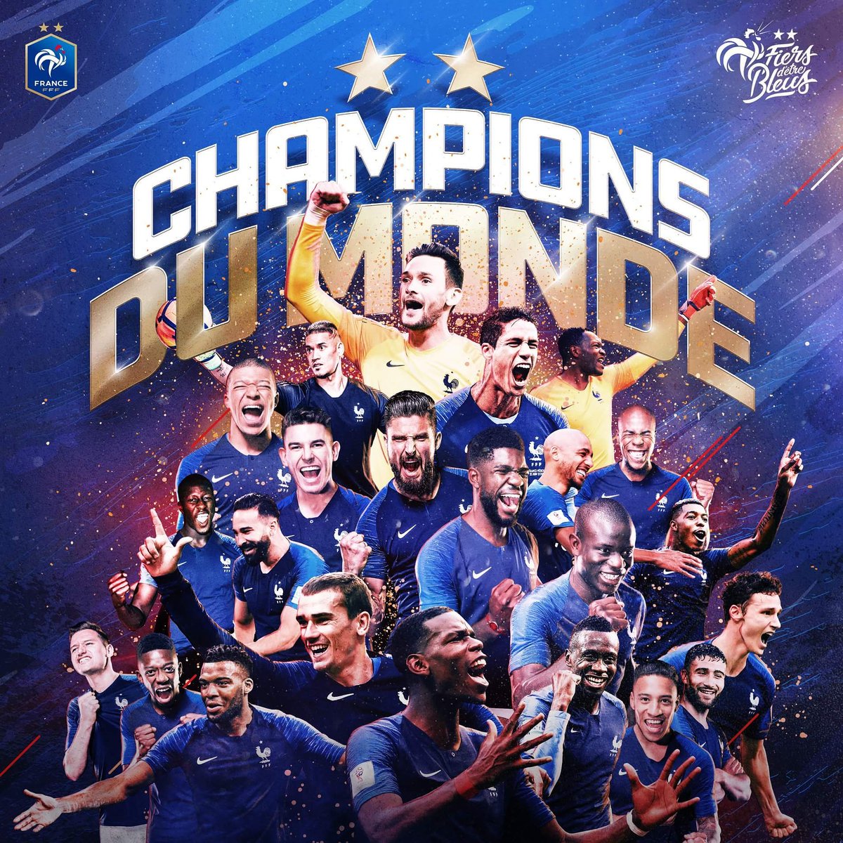 Icelandball's tweet photo. FRANCE, Champion de la Coupe du Monde Russie 2018. Félicitations aux Français 🇫🇷🏆⚽️🥇💙
#France #WorldCup #Russia2018 #ChampionsDuMonde #FRACRO https://t.co/W0hi9o9OpM