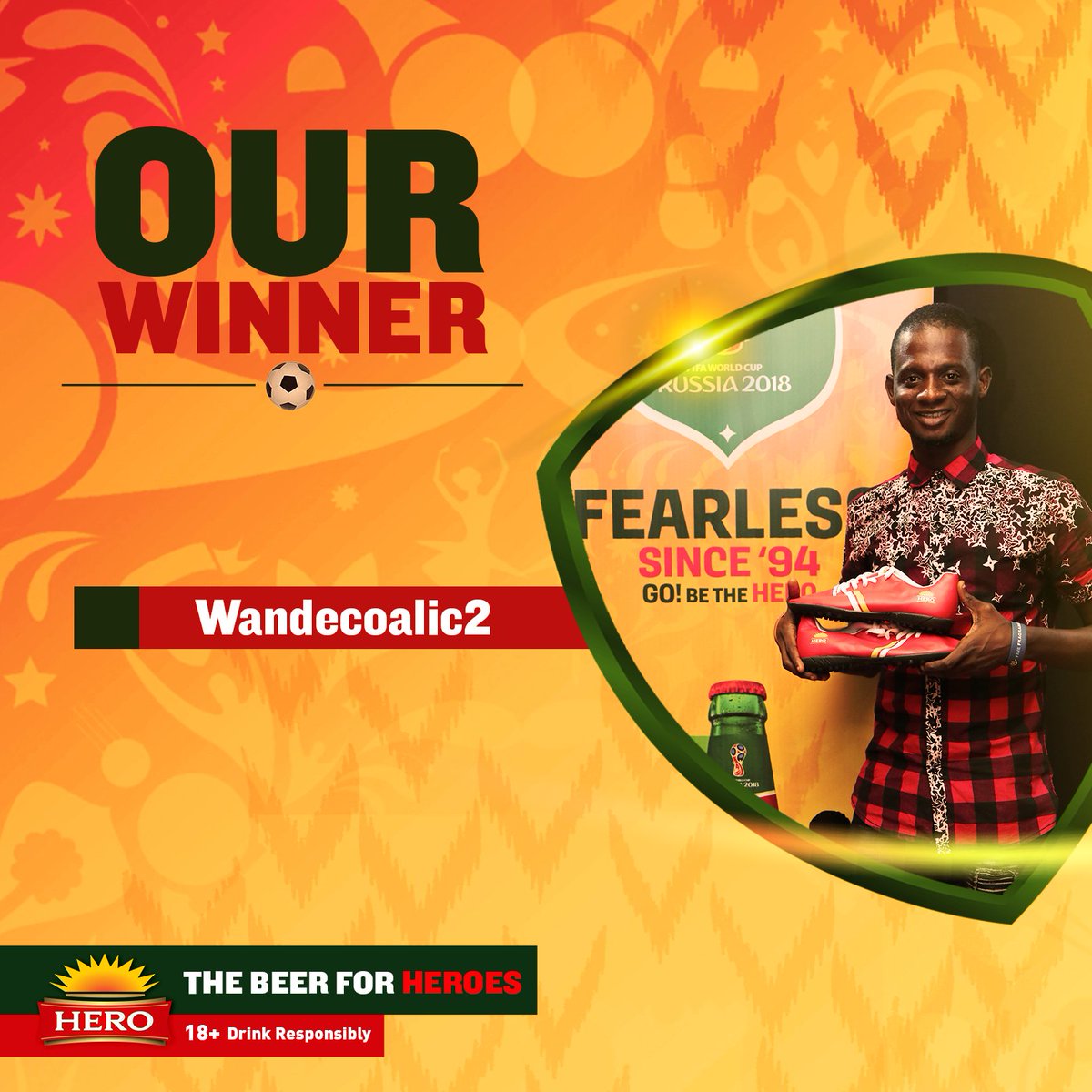 HeroLager's tweet photo. Congratulations to our lucky HERO winners of our previous quiz competitions. You can be a winner by participating in our daily quizzes, don't forget to follow our page and use the hashtags alongside your answers #BeTheHERO #HEROSpiritOf94 https://t.co/RqFqAoygdD