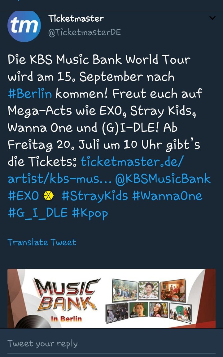 BGforHeart's tweet photo. มีข่าวว่า #MusicBank World Tour in Berlin ที่จะจัดขึ้นในวันที่ 15 กย.นี้ มีชื่อตาหนู #พัคโบกอม เป็นMCค่ะ
เปิดขายบัตรวันที่ 20 กค.นี้เวลา 10.00 น.ค่ะ รอคอนเฟิร์มอีกทีกันนะ
©https://t.co/Fk26mQRv3F
#MCPark
#ParkBogum
#박보검
#パクボコム
#パク・ボゴム
#ボゴミ
#Bogummy
#朴寶劍 https://t.co/03glUZ9KpY