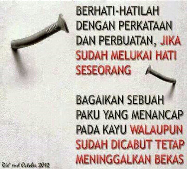 Syarmila_BP's tweet photo. Lisanmu jangan sampai melukai hati seseorang. Walau sudah dimaafkan tapi tetap berbekas. https://t.co/fY5H3APpxj