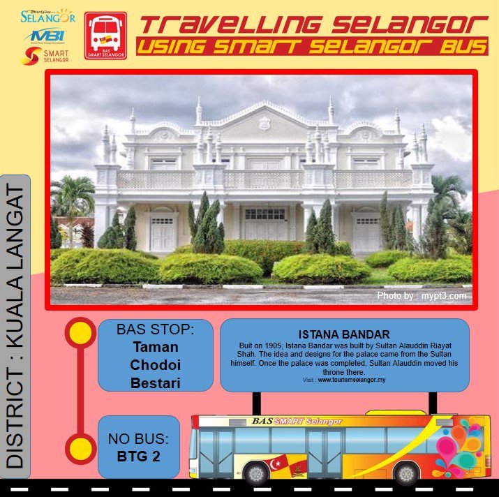 TourismSelangor's tweet image. #TipsOfTheDay
#BasSmartSelangor
.
.
Discover and explore Kuala Langat by using our Smart Selangor Bus for FREE ! 
.
.
places to visit.

1. ISTANA BANDAR 
2. PARAGLIDING JUGRA
3. KLIA 2 GATEWAY SHOOPING MALL
4. UPTOWN BANTING
5. TUNE HOTEL KLIA