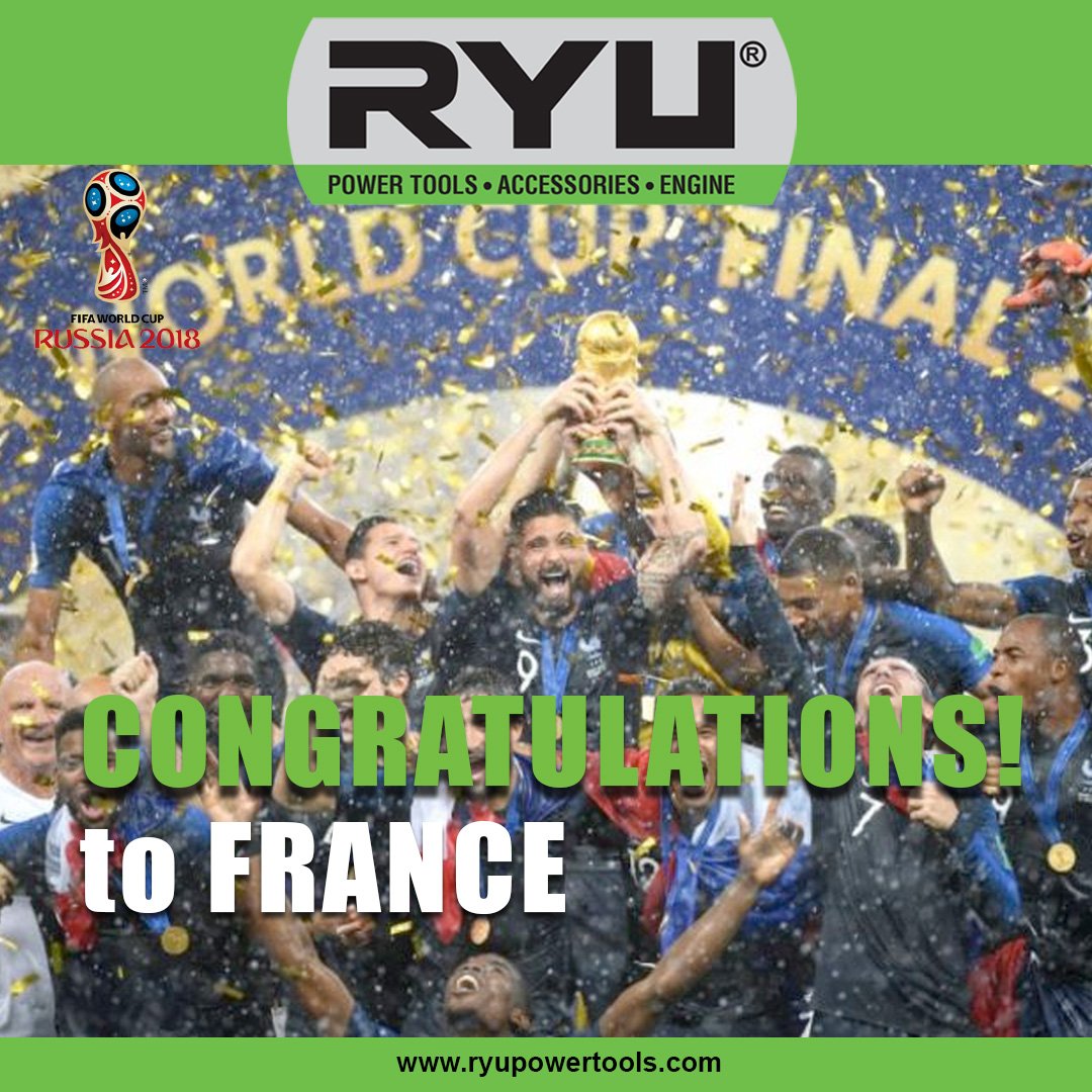 Ryupowertools's tweet photo. Selamat untuk Team Perancis yang telah menjadi Juara Dunia Sepakbola 2018.
#ryu #ryupowertools #metalworking #woodworking #generaltools #engine #aksesoris #matabor #genset #waterpump #gurinda #bor #impactdrill #cutoffsaw #planer #polisher #bangunan #rumahtangga #teknik https://t.co/VsatnOGtga