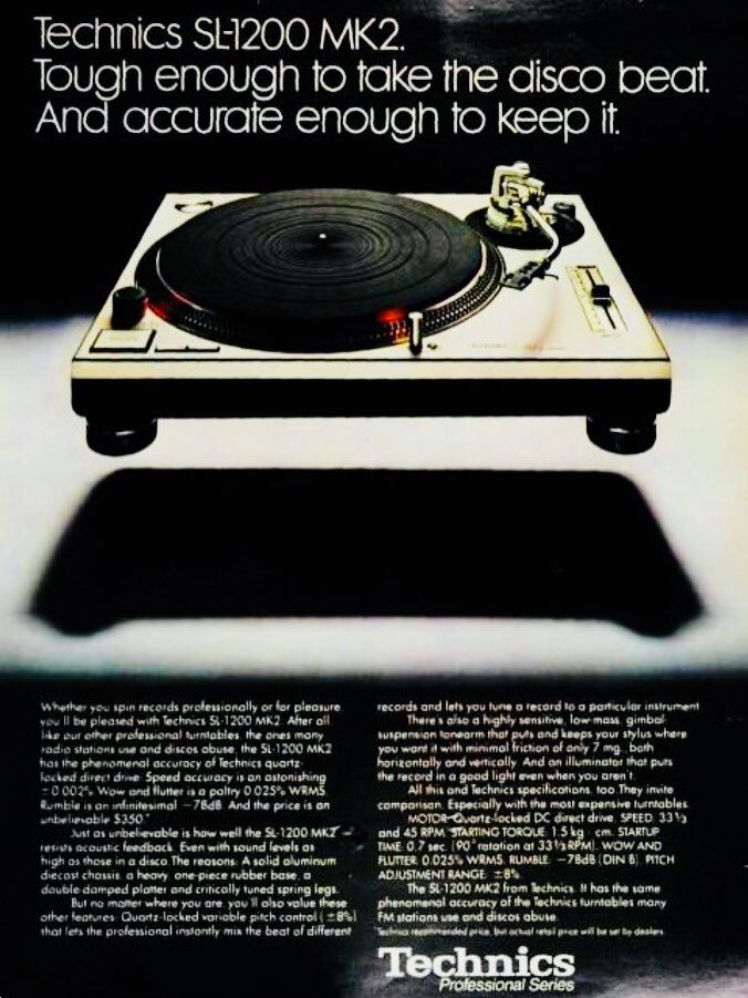 Vintage #Technics SL-1200 MK2 Stereo Player Ad

#DjAccess #Djtools #musicbiz #inthemix #miamimusic #hiphop #vinyls #TechnicsSL1200 #vinyls #Technics1200 #technicsl1200 #productiontools #vinylrecords