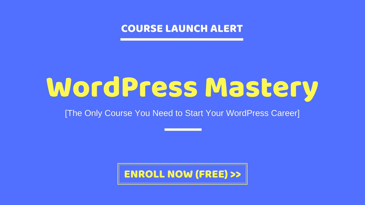 SKasyapi's tweet image. My First Online Course #WordPressMastery will be launched today sharp at 6 P.M., IST. FREE Signup Link ==&amp;gt; bit.ly/2KBX08Z