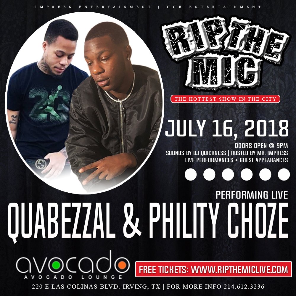 RipTheMicLive's tweet photo. @QuaBezzal Performing Live at Avocado Lounge. Free Tickets at https://t.co/SRpvlFDoAv #RipTheMIc #RipTheMicLive https://t.co/3PhXKrMrPc