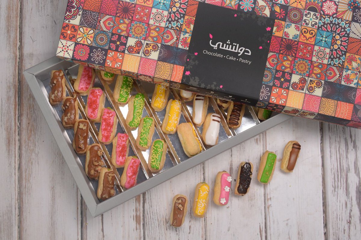 dolceksa's tweet photo. #جديد #دولتشي المذهل بحجم الميني 😍

من إكلير ميني حالي 😋

قطع من الإكلير ميني بنكهات بستاشيو، نوتيلا، لوتس، كراميل 💕 https://t.co/uRfQimSZom