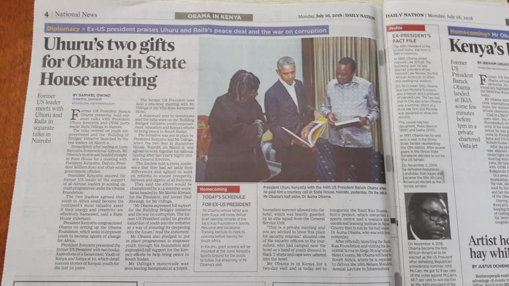 KoinangeJeff's tweet photo. Guess what gifts President @UKenyatta gave to @BarackObama at State House? Copies of @footprintspress 'Aspirations of a Generation' and 'Kenya At 50'...available at ALL leading bookshops or directly from @footprintspress...Spread THE WORD! cc @sgithuku @MWANGILUCY @JudiWakhungu https://t.co/Y8MkydfF2k