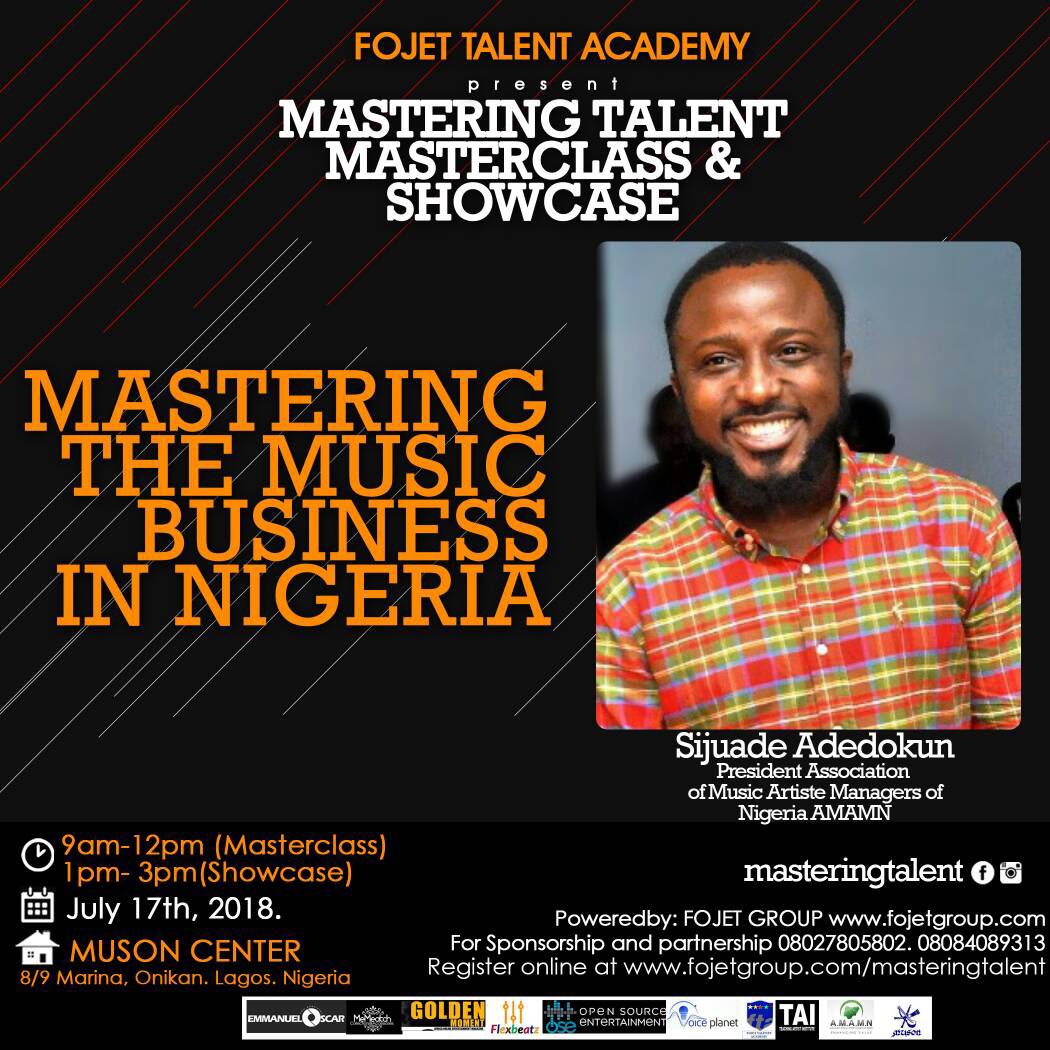 obasijuade's tweet photo. Join us tomorrow Tues. 17th at #masteringtalentmasterclass || Muson Centre, Onikan, Lagos || as I will be discussing “Mastering The Music Business In Nigeria” along side well experienced music business professionals.
.

.
#musicbusinessinnigeria #musicbusiness #talentmanager https://t.co/dVh4ZVQUKo