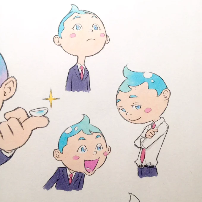 初期(コンタクト無し)のマイデイ君設定画。 
