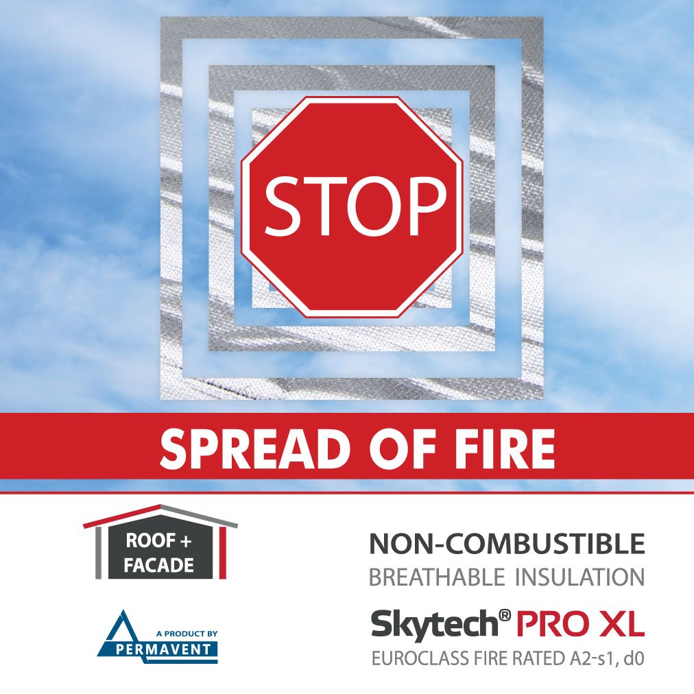 Discover our new product: Skytech PRO XL. The only non-combustible, insulating, breathable membrane on the market. More about Skytech PRO XL here: permavent.co.uk/the-benefits-o…