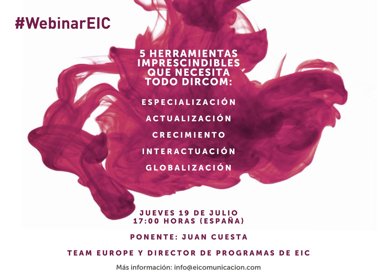 eicomunicacion's tweet image. ¡Apúntate ya!

WEBINAR: 5 herramientas imprescindibles que necesita todo Dircom. 
👉bit.ly/2JqjatI

#comunicación #EIC
#Webinar #gratis
#dircom #formación