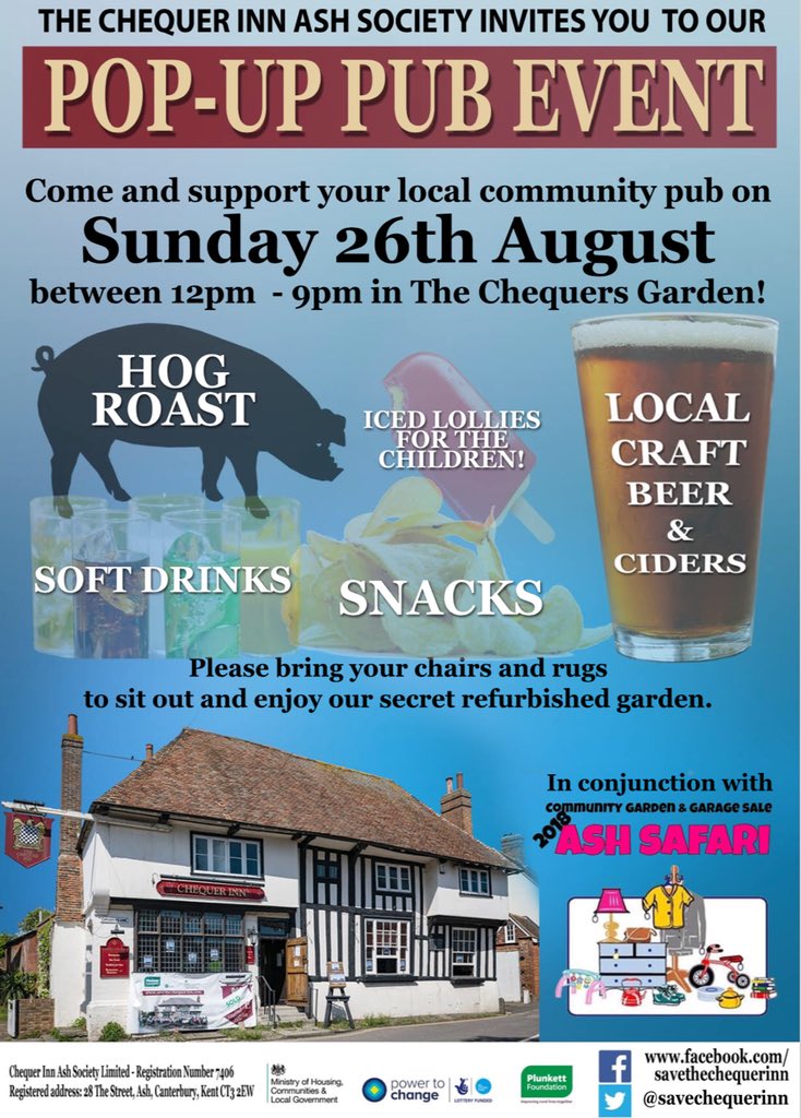 Save The Chequer Inn (@savechequerinn) on Twitter photo Looking forward to our first event since our community bought The Chequer Inn, Ash. We are still refurbishing inside prior to opening, but come to our Pop Up Pub event in August! @PlunkettFoundat <a href="/ProtectPubs/">Protect Pubs #SaveOurPubs</a> <a href="/DDSCAMRA/">CAMRA - Deal, Dover & Sandwich</a> <a href="/DoverDC/">Dover District Council</a> <a href="/PubVault/">PubVault</a> <a href="/NeilStuke/">Neil Stuke</a> <a href="/CAMRACanterbury/">CAMRA Canterbury</a> <a href="/LadyFosp/">Helen Fospero</a> Looking forward to our first event since our community bought The Chequer Inn, Ash. We are still refurbishing inside prior to opening, but come to our Pop Up Pub event in August! @PlunkettFoundat <a href="/ProtectPubs/">Protect Pubs #SaveOurPubs</a> <a href="/DDSCAMRA/">CAMRA - Deal, Dover & Sandwich</a> <a href="/DoverDC/">Dover District Council</a> <a href="/PubVault/">PubVault</a> <a href="/NeilStuke/">Neil Stuke</a> <a href="/CAMRACanterbury/">CAMRA Canterbury</a> <a href="/LadyFosp/">Helen Fospero</a>