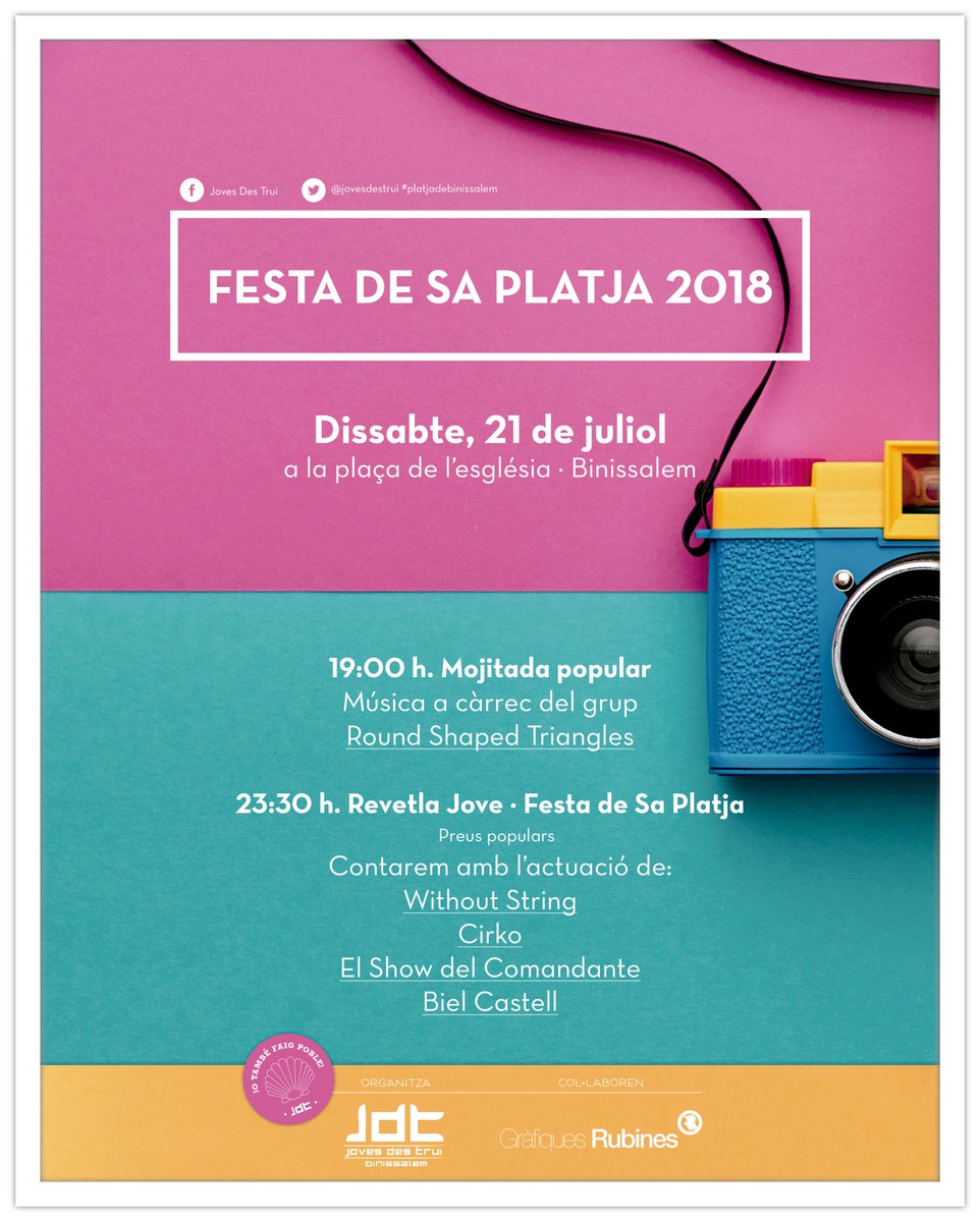 Bon dia estimats!  Preparats per la #platjadebinissalem? Vos esperam a tots aquest dissabte! 🌴😃