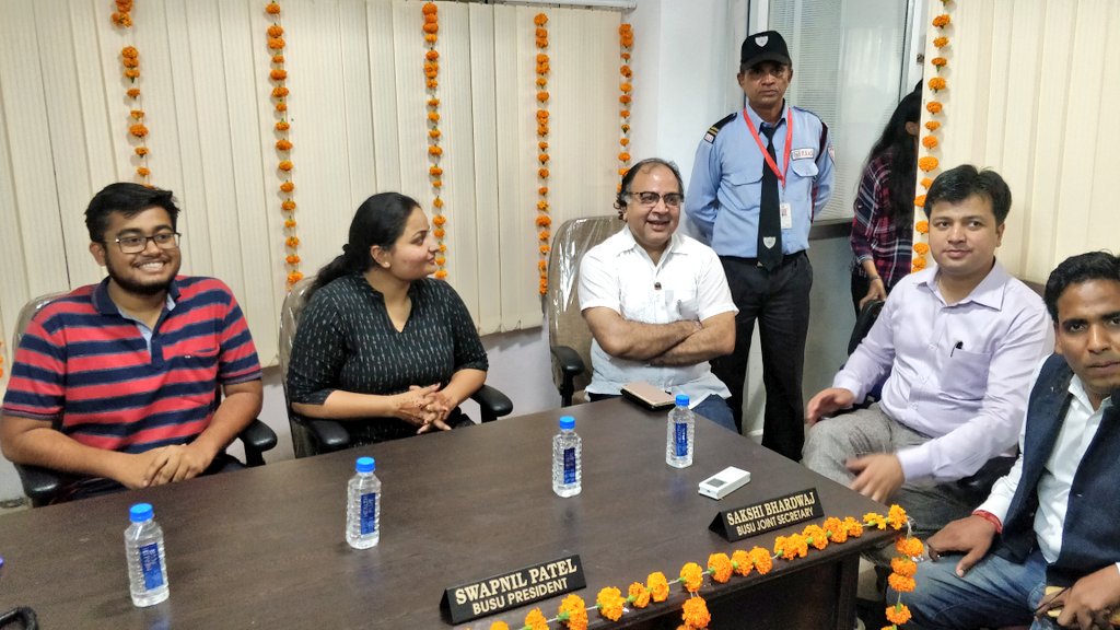busubpl's tweet photo. On 13th July 2018, Barkatullah University Student Union Office Inaugurated by ABVP National Gen Secretary @AshishSainram, in the presence of the VC and Registrar of BU, their words of encouragement will surely help BUSU continue to serve the students.
#BUSUBPL
#NATIONFIRST https://t.co/Q7Ny1z1xcJ
