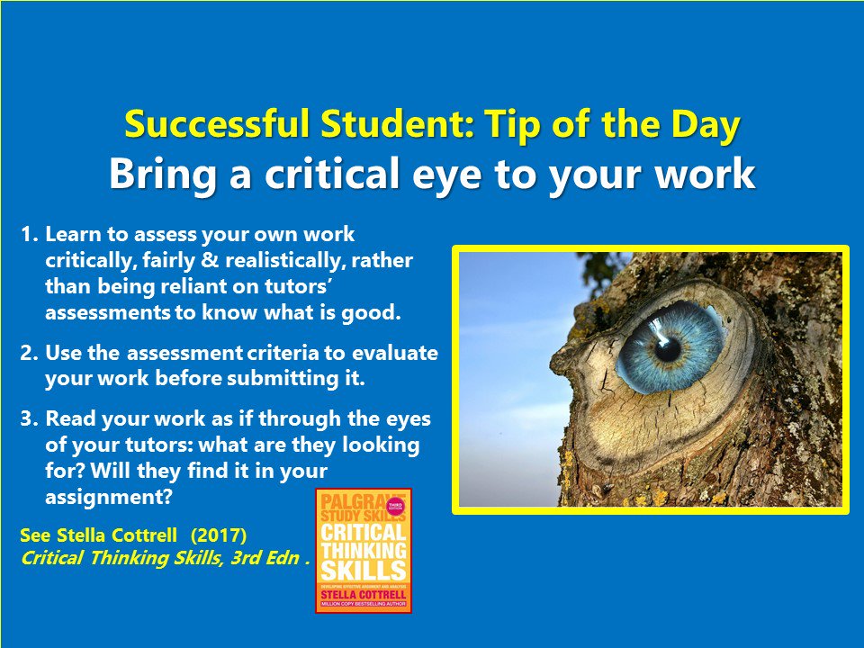 cottrell_study's tweet photo. #SuccessfulStudent Prepare to boost your grades next year: bring a critical eye to your work #student #Students #studentlife #studygram #amlearning #amreading #MondayMotivation #critical #thinking #iessays #dissertation #unilife #uni https://t.co/bAWxvoFANR