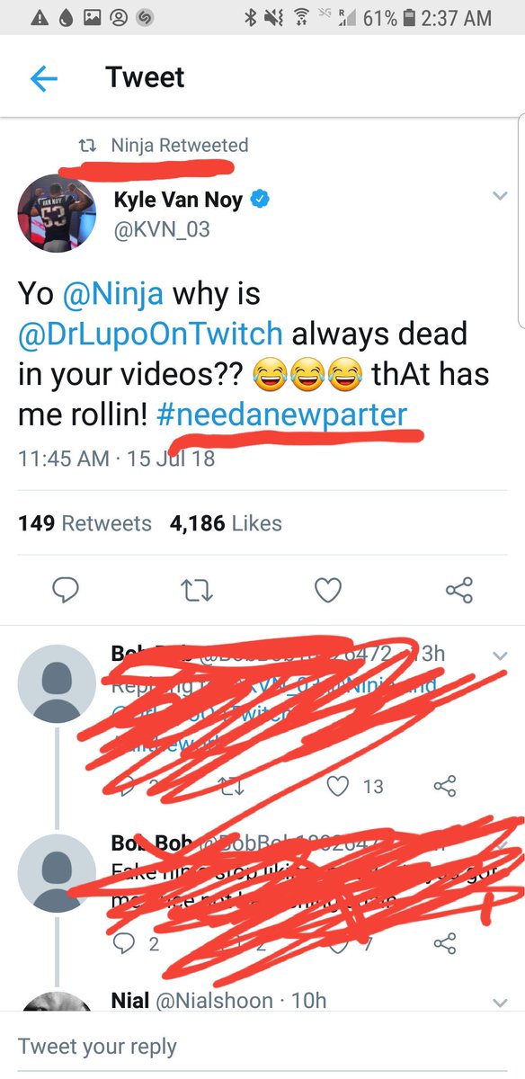 Jesse_warner85's tweet photo. What @Ninja retweets vs what @DrLupoOnTwitch retweets 😂 much love for both u tho keep doin ya thang:) #fortnite #bestfrienemies https://t.co/uNWRHxZaOX