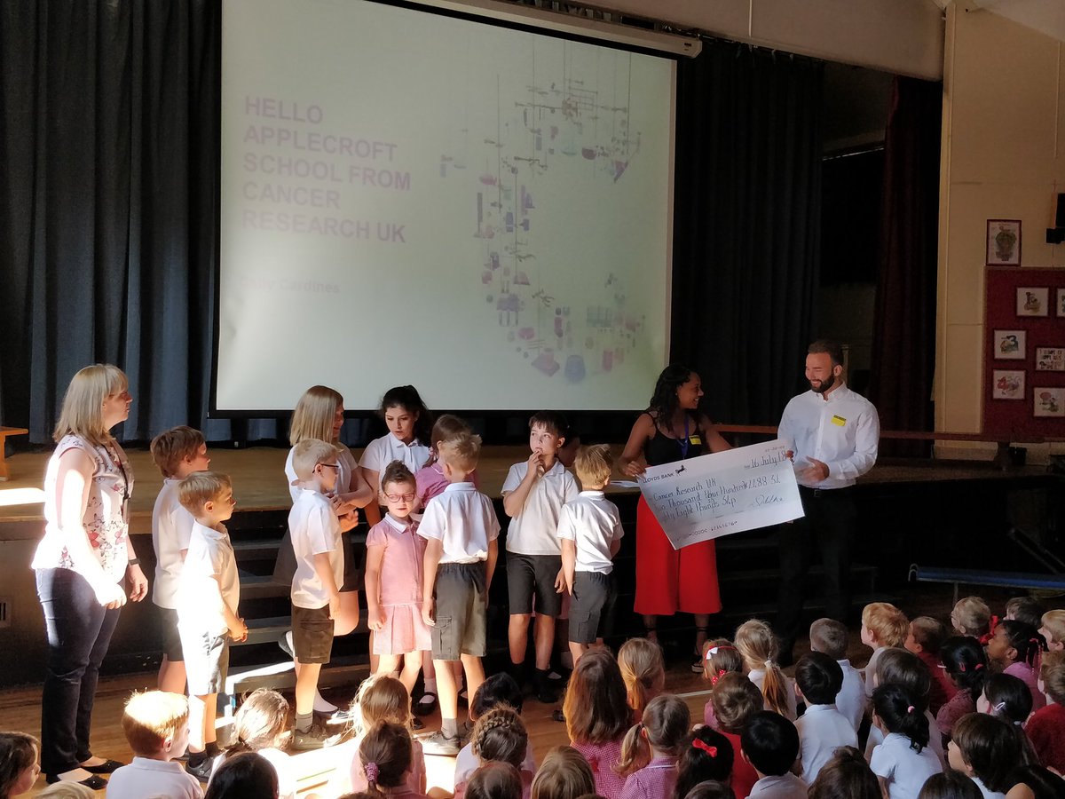 applecroftwgc's tweet image. There are 200 different forms of cancer &amp;amp; the money raised will go towards funding new equipment &amp;amp; labs to help find cures. Thank you to Cally and Danny from @CR_UK for coming in and sharing with the children how their money will make a big difference in the fight against cancer