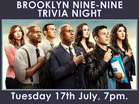 One more sleep until Brooklyn Nine-Nine Trivia. We've a few tables left, kicks off at 7pm!