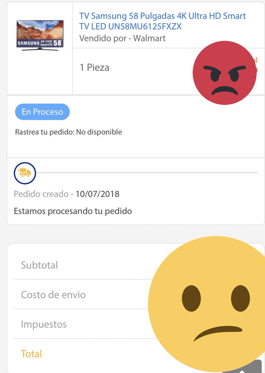 asagamez's tweet photo. Un artículo, dos pedidos generados, 45 días de espera y @WalmartMexico nunca me entrego mi Pantalla no es posible que ofrezcan un servicio y termine siendo la peor experiencia de compra, te ponen su encuesta q si los recomiendo el chiste se cuesta solo. @PesimaAtencion @Profeco https://t.co/ndtk3LJkNg