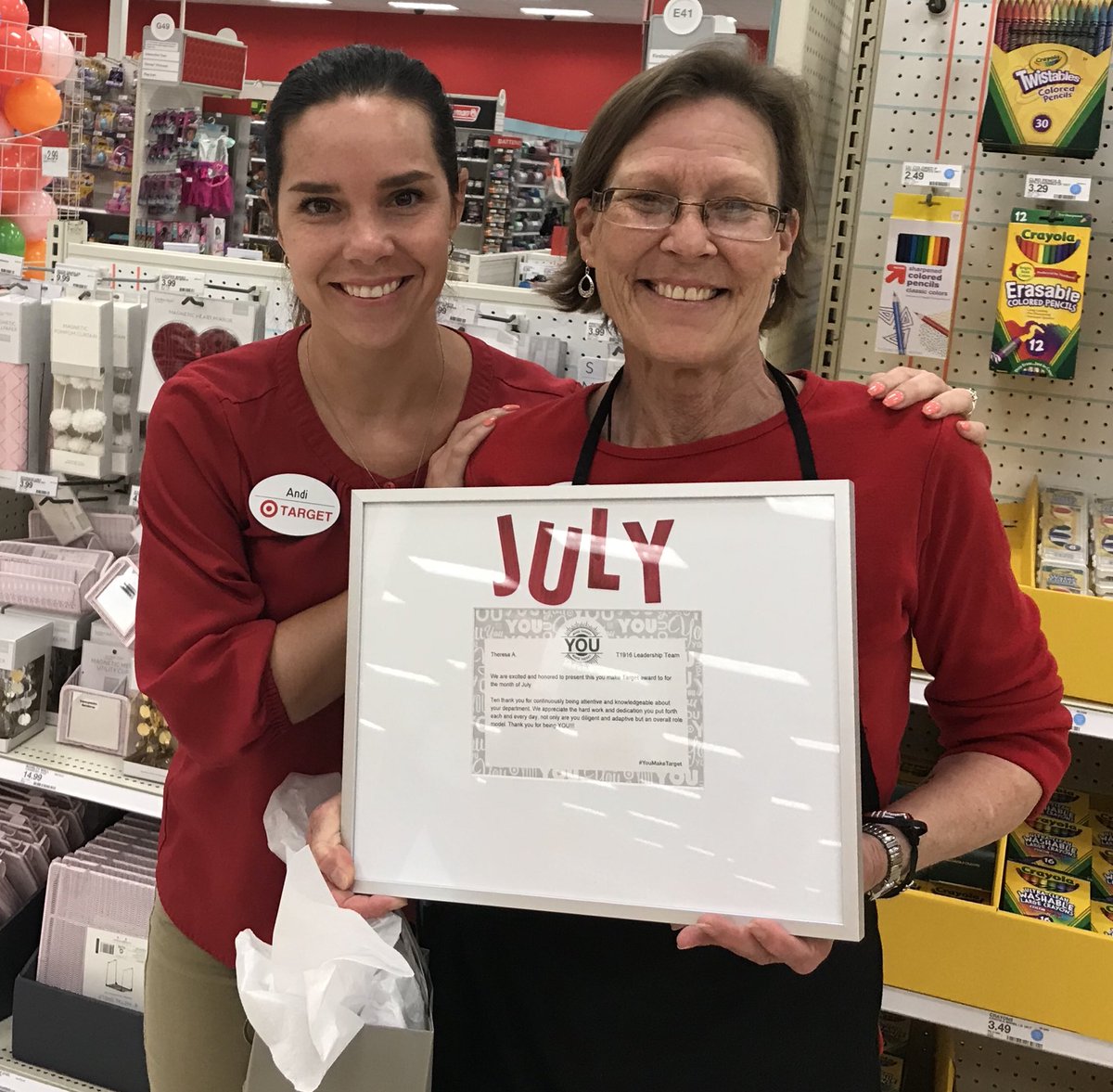 msD_Blue7284's tweet photo. Congrats to our Beauty 💄💅🏾TM Teri for being July’s #YouMakeTarget winner! Thank you for all you do to make #BeautyatTarget the best here at T1916! @OpheliaAtTarget @andilett @ToriPollock6 @RobDeMo20 @jf_powers https://t.co/5mLMvoZgRY