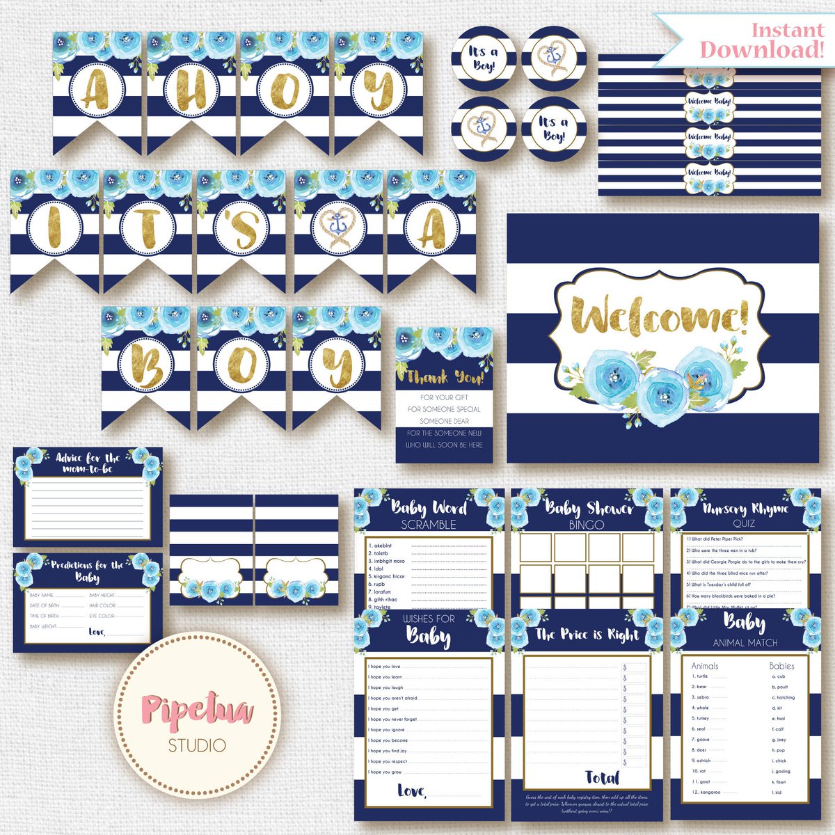 PipetuaStudio's tweet photo. Excited to share the latest addition to my #etsy shop:
Nautical Baby Shower package!!!
https://t.co/vsavXVxrWm #papergoods #babyshower #nauticalbabyshower #nauticalparty https://t.co/SwWanJmlb3