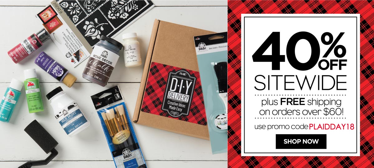 ModPodge_Glossy's tweet photo. Get 40% off and FREE shipping when you spend $60. Use cod PLAIDDAY18 at check out - https://t.co/Wceb9hQRvb https://t.co/3BfxhEEcW9