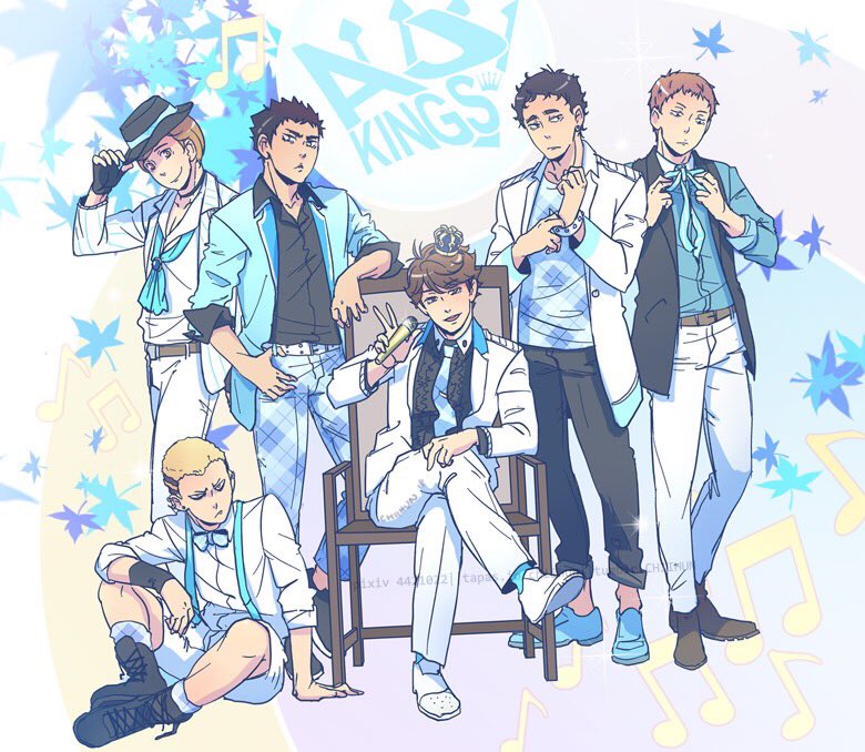 chiihun's tweet photo. idol!seijou ~ cuz i’m so bored #Haikyuu #aobajohsai #iwaoi #matsuhana #kyouhaba https://t.co/EHljmWLizB