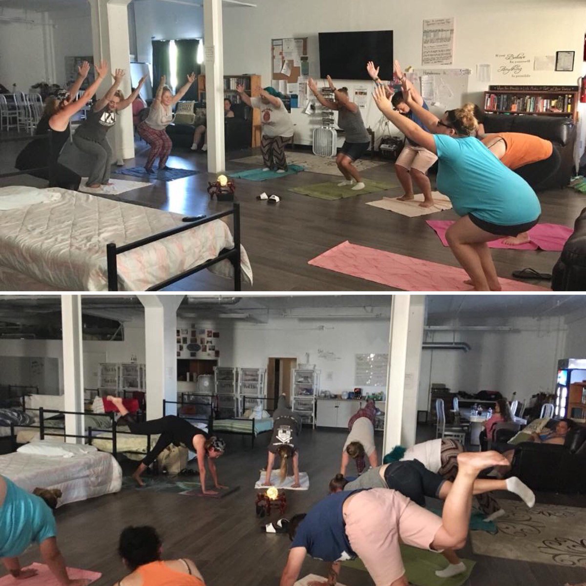 RuthsPlace1's tweet photo. Yoga has so many benefits for the mind, body and spirit. Thank you to our friend Sue for coming and teaching us some new tricks! https://t.co/58Rd9sYfxM