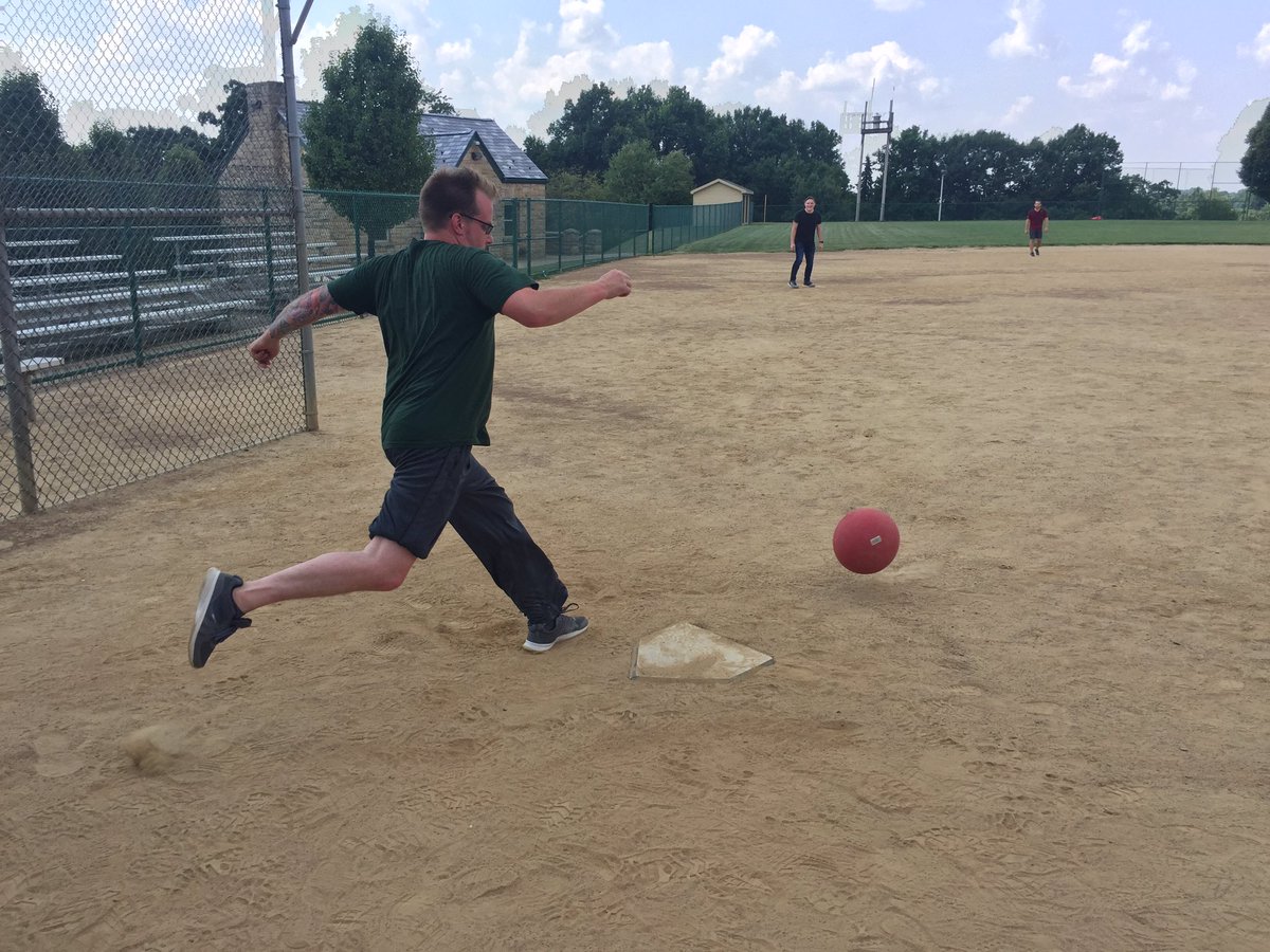 jasonwolfe's tweet image. We spent Friday afternoon outside of the office and at the kickball field!