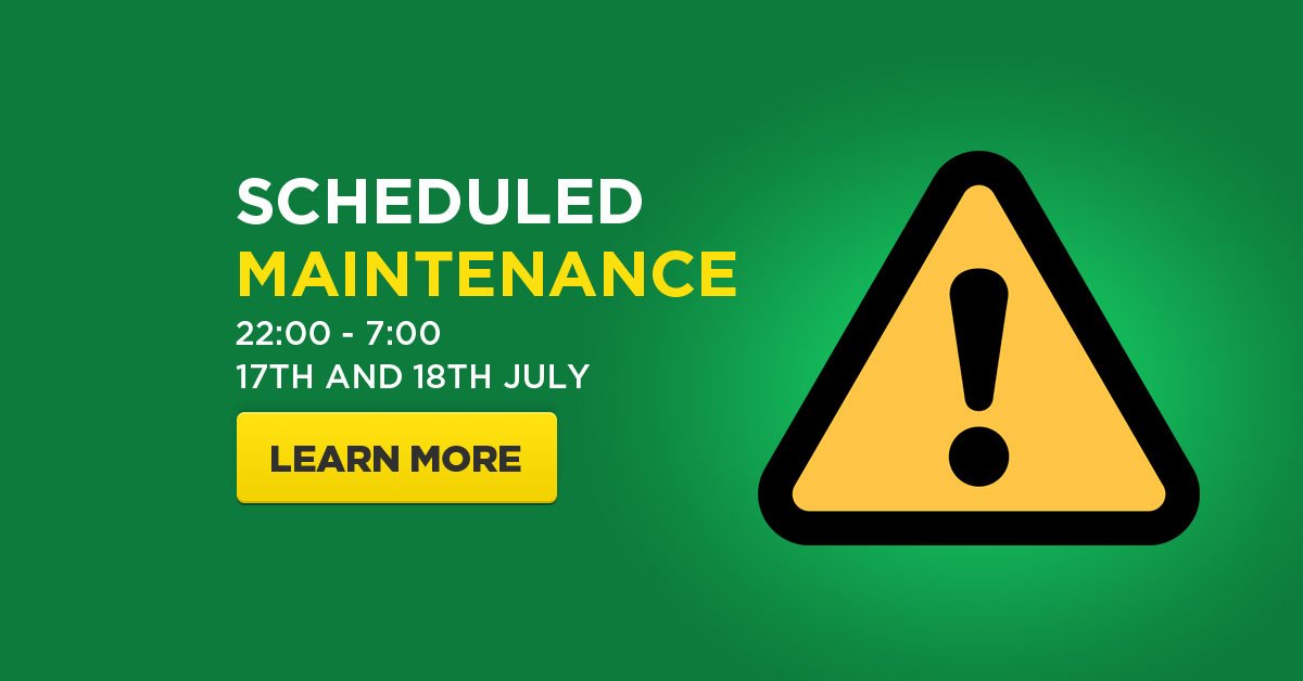 Update to our previous schedule, Maintenance will now take place in the same hours (22:00pm-07:00am) also on the 18th. Maintenance Schedule: 22:00-07:00 - Tuesday 17th July 22:00-07:00 - Wednesday 18th July Sorry for the inconvenience Learn more at bit.ly/9jaSchedMaint