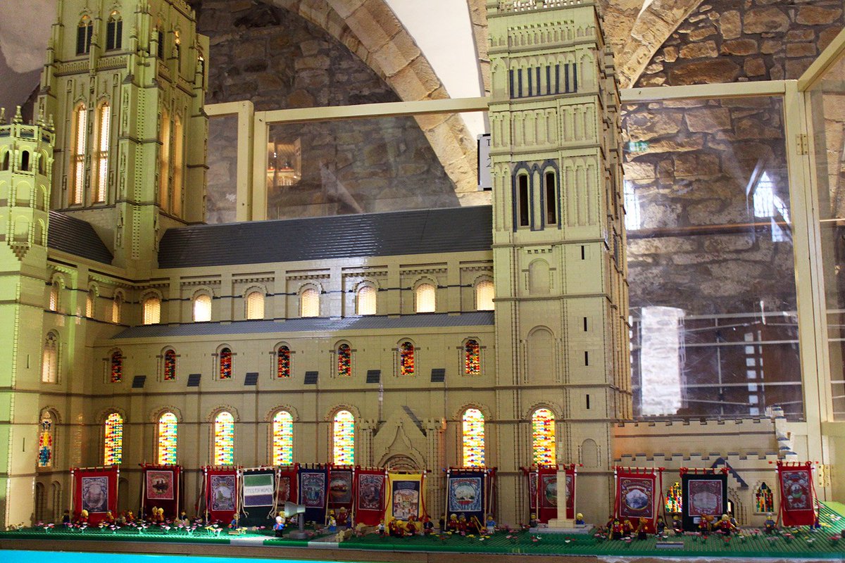 durhamcathedral's tweet photo. See our mini miners banners by #DurhamCathedralInLEGO! Each banner was handmade by the Broderers, our volunteer embroiderers &amp; sponsored by people with links to the Cathedral &amp; mining. If you want to sponsor a banner, get in touch with our Development team https://t.co/6dAUUrp2NV https://t.co/BHbQ3EjDSk