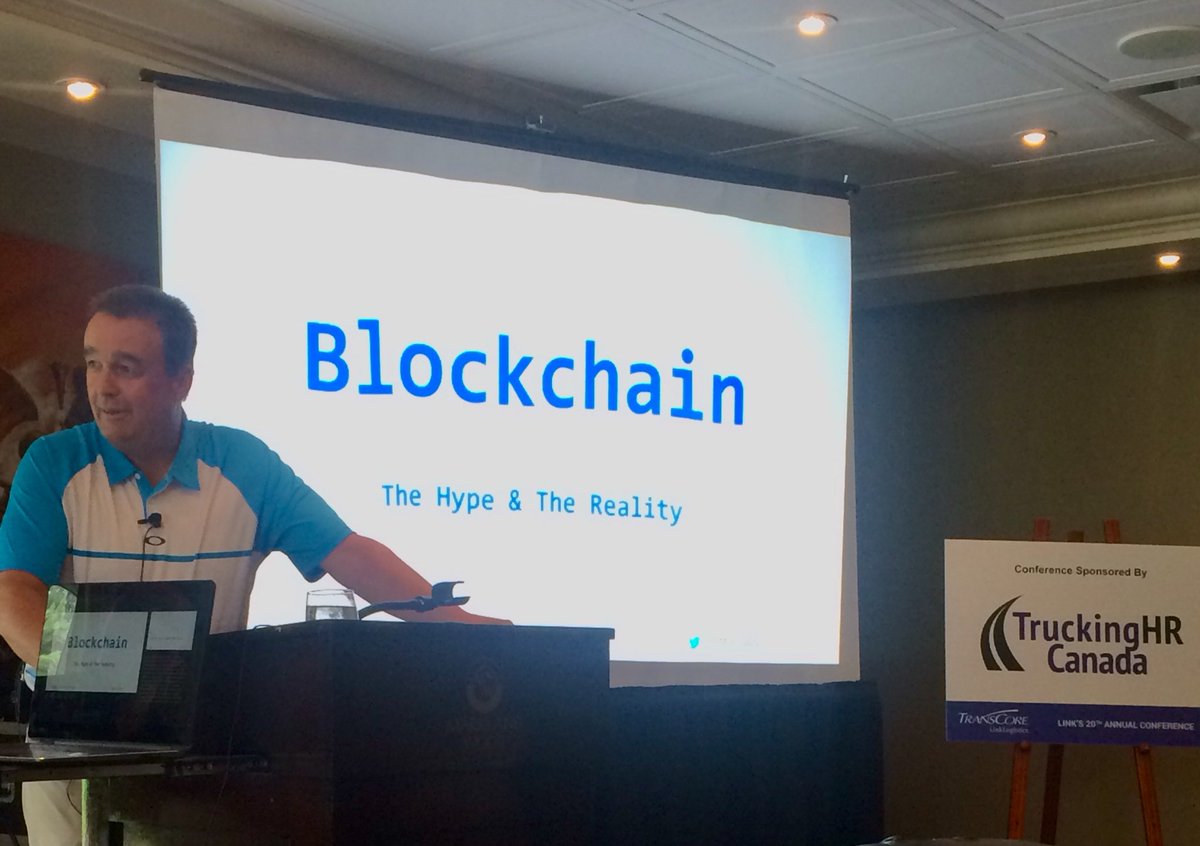 truckingHR's tweet image. @truckingHR board chair @AceMcc introduces the @loadlink panel on #blockchain . We are looking forward to hearing more about the impact of this technology on the #trucking and #logostics industry #LinkConference